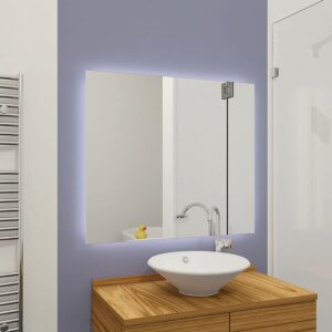 Rechthoekige badkamerspiegel zonder frame met LED-verlichting en verwarming - Salerno