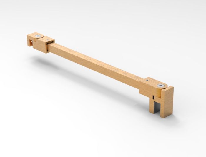 Stabilisatiestang vierkant L=120cm (inkortbaar) - mat brushed copper (MBC)