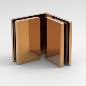 Bellagio hoekklem 90 graden glas-glas gepolijst rose-goud